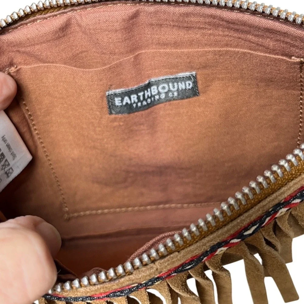 Boho Fringe Suede‎ Clutch Tan Southwestern Earthbound Trading Co
